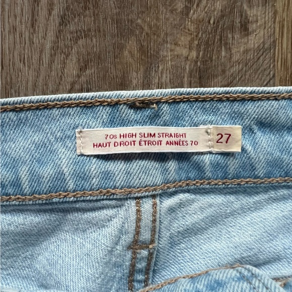 Levi’s 70’s High Rise Slim Straight Jeans - Light Blue, Size 27 - Picture 3 of 3